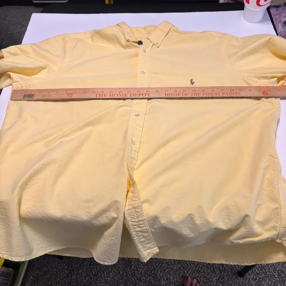 Polo Ralph Lauren Yellow Oxford Shirt 2XB Big Button Down Pony Logo